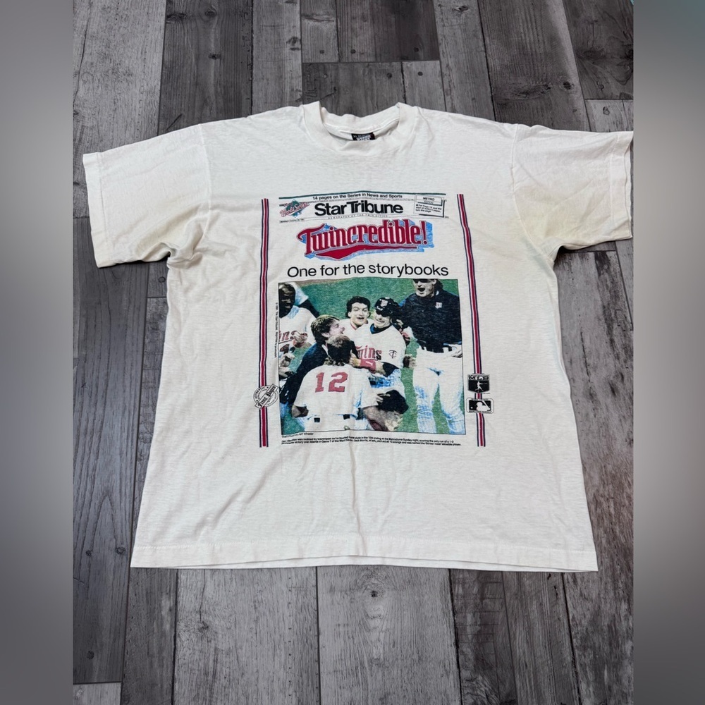 Vintage Minnesota Twins World Series Champions T-Shirt Size XLarge 1991 90s MLB